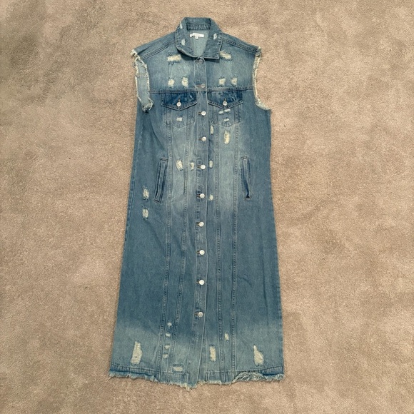 Veveret Jackets & Blazers - Denim Sleeveless Vest